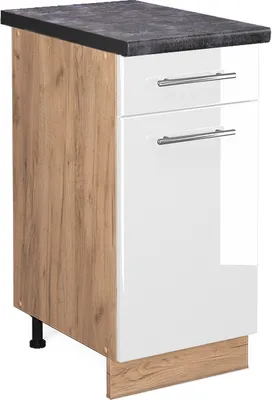 Produktbild von Küchenunterschrank Vicco Fame-Line Weiß Hochglanz 40 cm , AP Anthrazit, Model 46862