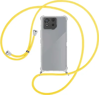 Produktbild von Handykette Backcover-Schutzhülle mit Band (Metall silberfarben) für Asus ROG Phone 8 - gelb