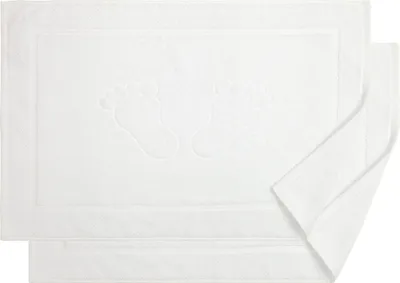 Produktbild von Bananalu 2 Stück Badvorleger Badematte Qualität 100% Baumwolle, Weiss (1000), 50x70cm, 700g/m2