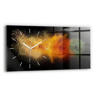 Produktbild von Wallfluent Wanduhr – Stilles Quarzuhrwerk - Uhr Dekoration Wohnzimmer Schlafzimmer Küche - Zifferblatt mit Strichen - weiße Zeiger - 60x30 cm - Streugewürze