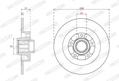 Produktbild von 2x FERODO Bremsscheibe DDF2857C-1 für RENAULT Megane IV Grandtour (K9A/M/N_)