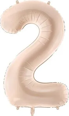 Immagine prodotto di Palloncino in foil numero "2", 72 cm, beige scuro