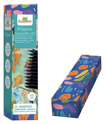 Produktbild von Au Sycomore Malset Artissimo - 12 Aquarellstifte und 2 Karten