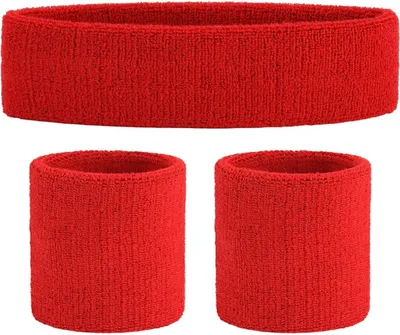 Produktbild von Schweißband Set Sportstirnband Handgelenk gestreifte Schweißbänder Frottee Sporttraining Basketball-Armband Stirnbänder Feuchtigkeitstransport Schweiß absorbierendes Stirnband