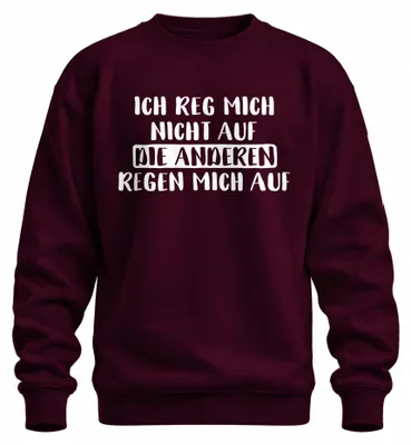 Zdjęcie produktu dla Nie jestem zdenerwowany Sarkastyczne Śmieszne Powiedzenie Humor Uni  Bluza Pullover, Bordowy, M