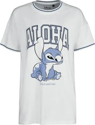 Produktbild von Lilo & Stitch Oversize T-Shirt Damen Aloha Weird And Cute - Oversize weiß S
