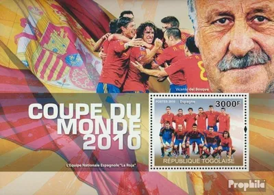 Produktbild von Briefmarken Togo 2010 Mi Block 549 (kompl. Ausgabe) postfrisch Fußballweltmeisterschaft 2010