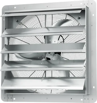 Produktbild von SucceBuy 610 mm Abluftventilator mit Jalousie, 1400 U/min, 2892 CFM, Aluminium-Wechselstrommotor zur Wandmontage, Belüftung und Kühlung für Gewächshäuser, Garagen, Schuppen, Geschäfte