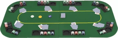 Image de 8-Player Poker Plateau de table pliable 4 Rangement Rectangulaire Vert
