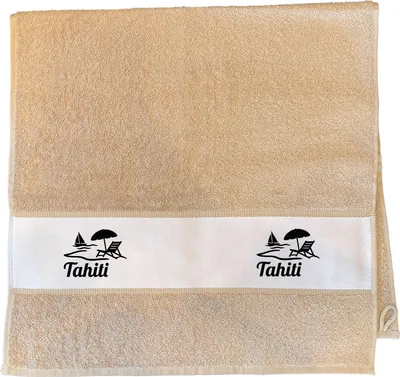 Produktbild von Huuraa Handtuch Tahiti Inselmotiv Französisch-Polynesien 50x100cm Sand Baumwolle Handtuch Geschenkidee