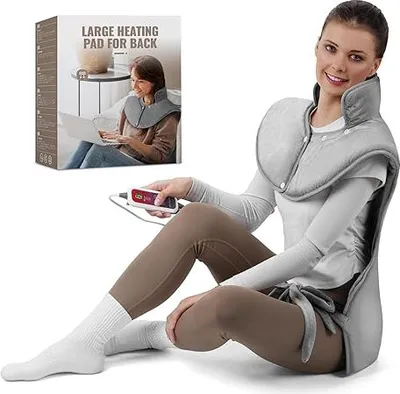 Produktbild von Heizkissen für Rücken, Schulter, Nacken, Wärmekissen mit Abschaltautomatik (einseitig silbergrau)