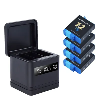 Obrázek produktu pro Nabíječka baterií GoPro, kapacita 2000 mAh, LCD displej, 4 baterie 1 nabíječka