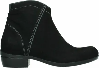 Produktbild von Damen Stiefeletten Schwarz mit kleinem Absatz und glatter Silhouette