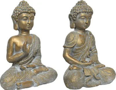 Produktbild von Buddha Figur 15x21x31cm Kunststein 1 Stück sortiert Gold