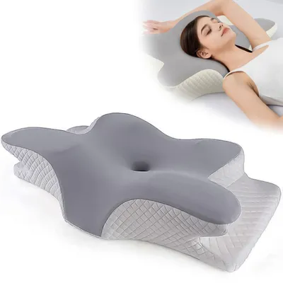 Produktbild von Nackenkissen Kopfkissen Ergonomisches Orthopädisches Kissen gegen Nackenschmerzen Nackenstützkissen Schlafkissen Memory Foam Kissen Nackenstützkissen