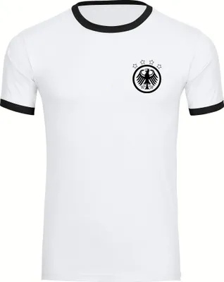 Produktbild von multifanshop Kontrast T-Shirt - Germany - Adler Retro, weiß/schwarz, Größe M