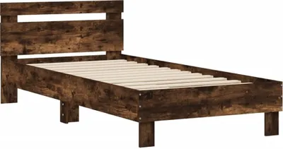 Obrázek produktu pro Rám postele s čelem kouřový dub 90 x 200 cm kompozitní dřevo