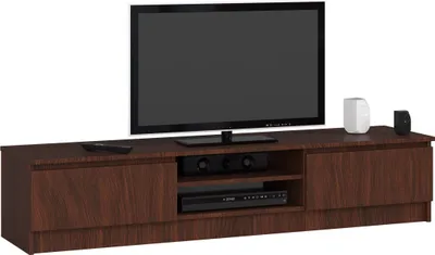 Produktbild von TV Schrank AKORD Fernsehkommode 160 cm Wenge 2 Türen 2 Ebenen B160 x H33 x T40cm