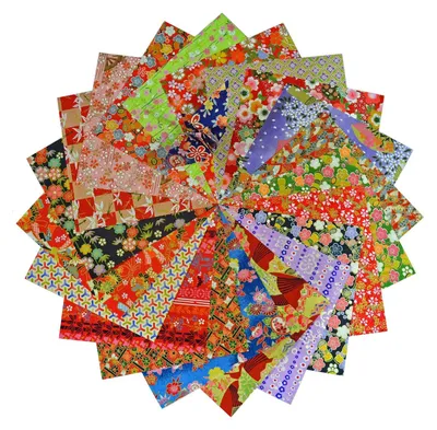 Japanisches Chiyogami-Papier 15x15 cm, 60 Blatt, Sortiment