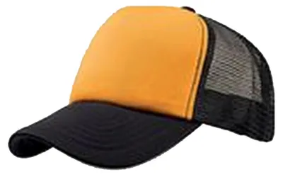 Image de Casquette de camionneur Atlantis Rapper à 5 panneaux LT892 (taille unique) (jaune/noir)