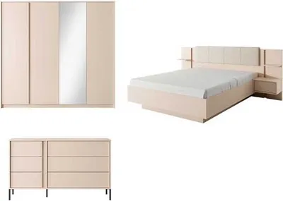 Produktbild von Schlafzimmer-Set Dast 3-teilig beige
