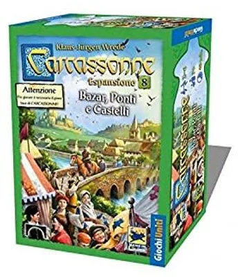 Productafbeelding van Giochi Uniti, Carcassonne: Bazaar, Bruggen en Kastelen - Uitbreiding 8 - Italiaans