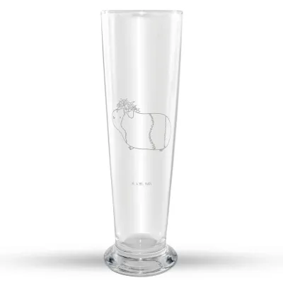 Produktbild von Mr. & Mrs. Panda Bierglas Meerschweinchen Weisheit - Transparent - Geschenk, Weizen Glas, Wunder, Bier, Lustige Sprüche, Wunderland, Weizenbier, Weißbierglas, Motivation