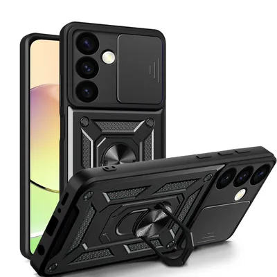 Produktbild von Outdoor Panzer Hülle für Samsung Galaxy S24 mit Kameraschutz Ringhalter Bumper Schwarz