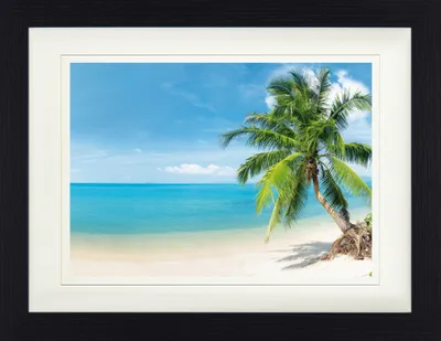 Produktbild von Strände Gerahmtes Bild Mit Edlem Passepartout | Wand-Bilder | Im Bilderrahmen - Malediven Strand-Paradies (30 x 40 cm)