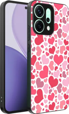 Immagine prodotto di Adatto per Oppo Reno 14 F Custodia per telefono con stampa di cuori - Custodia Backcover in TPU con design a cuori - Custodia per bambini con design a cuori - Smartphonics