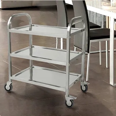 Obrázek produktu pro Kuchyňský vozík na otočných kolečkách - 95x50x95 cm - Profesionální servírovací vozík se třemi policemi