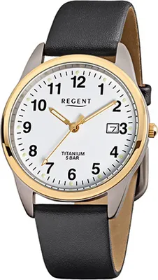 Produktbild von Regent Titan Herren Uhr F-687 Quarzuhr Armband schwarz D2URF687