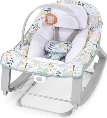 Immagine prodotto di Sdraietta, altalena e seggiolino 3 in 1 Ingenuity Keep Cozy - Tropical Rainbow, 3 posizioni, fino a 18 kg, con arco giochi