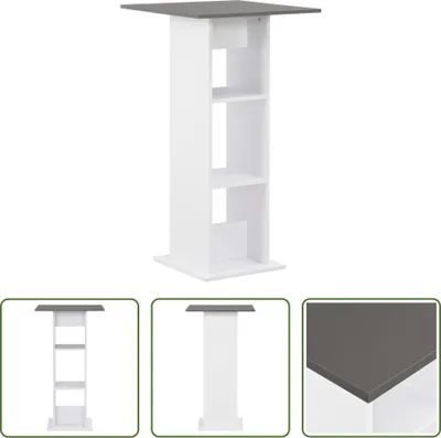 Produktbild von The Living Store Bartisch Weiß und Anthrazitgrau 60x60x110 cm