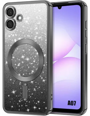 Image de Coque pour Samsung Galaxy A07, Silicone avec Anneau Magnétique et Protection Caméra - Noir