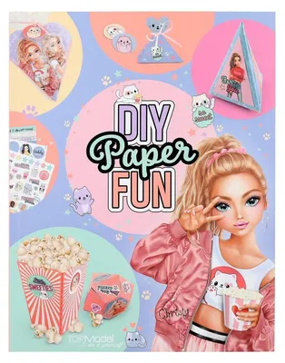 Produktbild von TOPModel Cutie Star DIY Paper Fun Kreativbuch Set mit 32 bunten Seiten zum Basteln und Gestalten von Briefen Postkarten uvm Inkl 8 Stickerbogen