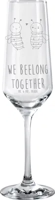 Produktbild von Mr. & Mrs. Panda Sektglas Biene Verliebt - Transparent - Geschenk, Champagnerglas, Trinkglas, Sektkelch, graviert, Glas, Sektflöte