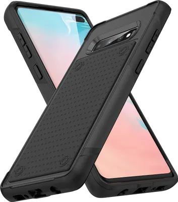 Produktbild von Für Samsung Galaxy S10 Hülle Militärqualität Stoßfest Hybrid 2 in 1 Hart PC Weich TPU Handyhülle Schwarz