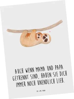 Produktbild von Mr. & Mrs. Panda Postkarte Trennung von den Eltern - Weiß - Geschenk, Trost, Herausforderungen, Lebensmut, Unterstützung, Ansichtskarte, Grußkarte, Postkarten, positivity