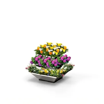 Produktbild von Hochbeet "HighBeet Rock" 3 Ebenen aus verzinktem Blech