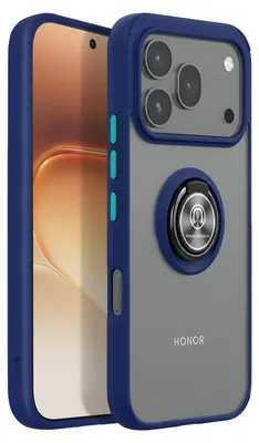 Image de Avizar, coque pour Honor 600 / 600 Pro avec support à anneau et fixation magnétique, couleur bleu nuit