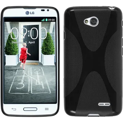 Produktbild von PhoneNatic Case kompatibel mit LG L70 - schwarz Silikon Hülle X-Style + 2 Schutzfolien