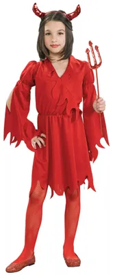 Produktbild von Teufelskleid - Halloween Kostüm Kinder Mädchen Kindergröße: 98-104