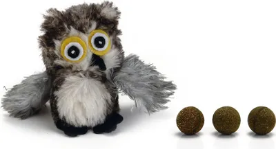 Zdjęcie produktu dla Beeztees Sowa - zabawka dla kota - w tym piłeczki z kocimiętką - 9,5 cm