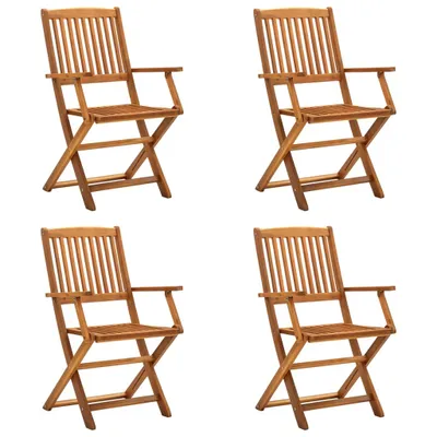 Image de vidaXL vidaXL - Chaises de jardin - pliables - 4 - st - massif - Bois d'acacia