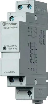 Produktbild von Finder Netzüberwachungsrelais 70.61.8.400.0000 70.61.8.400.0000 3-Phasen-Netzüberwachung (208 - 480 V/AC), Phasenfolge
