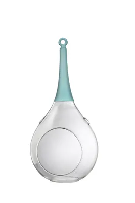 Produktbild von Taura blau mittel Windlicht zum aufhängen Glas Hängedekoration