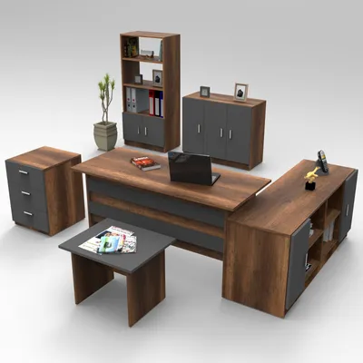 Produktbild von Skye Decor, Vo17-Ba, Büromöbel-Set, 100 % MELAMINBESCHICHTETE SPANPLATTEN, Barock, 140 x 73,8 x 60 cm