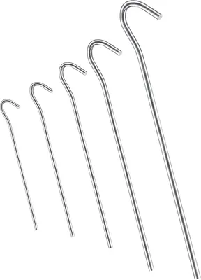 Produktbild von Anti-Rost Zeltheringe Ø 5 mm Länge 230 mm - rundes Profil - Erdanker - verzinkter Stahl - Zelte - Camping