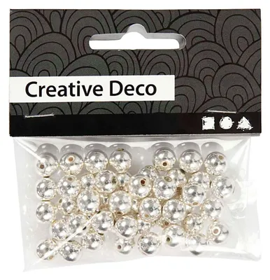 Produktbild von Creativ Company 698241, Kunststoff, Silber, Runde Perle, 50 Stück(e)